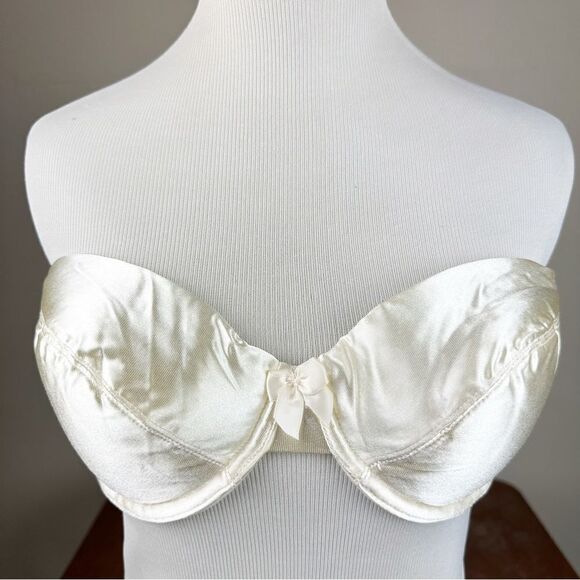 Victorias Secret Strapless Satin Push Up Bra 34C Vintage 90s - Picture 1 of 11